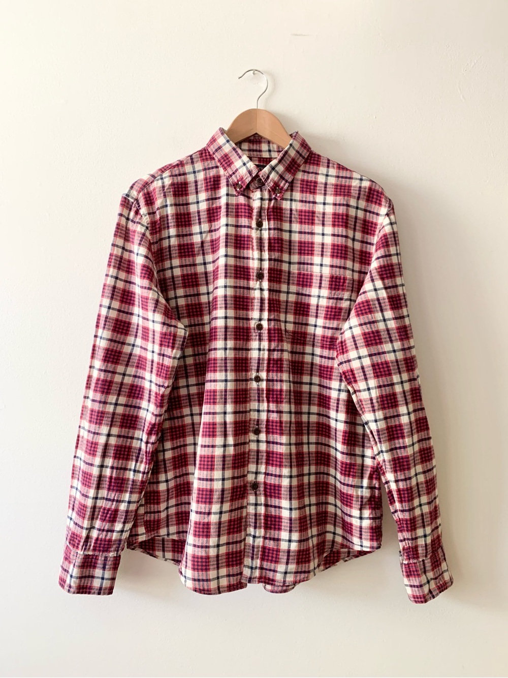 NEW J. Crew Red White Blue Plaid Cotton Button-Down Shirt